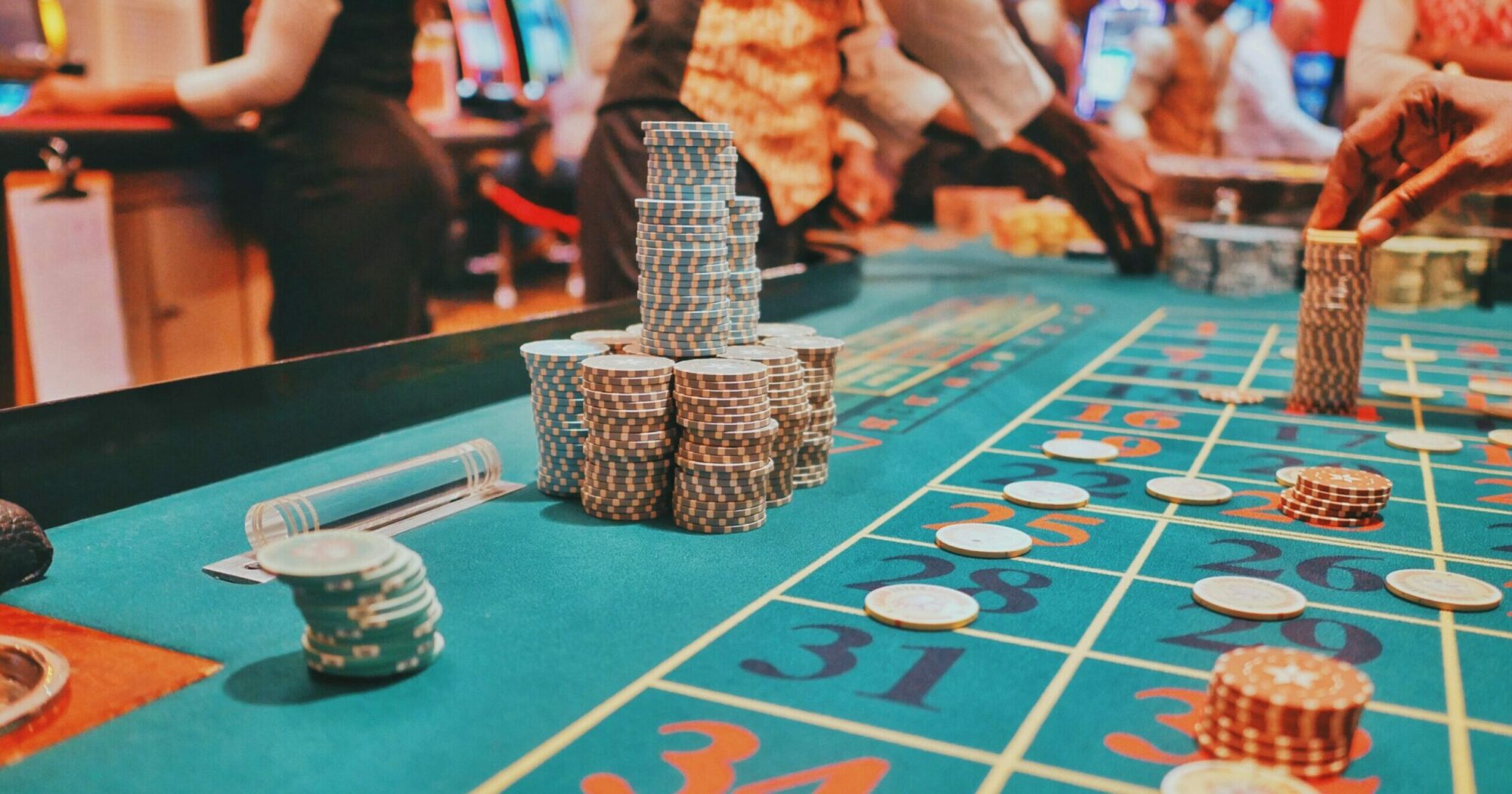 Casino Casino table filled with people
