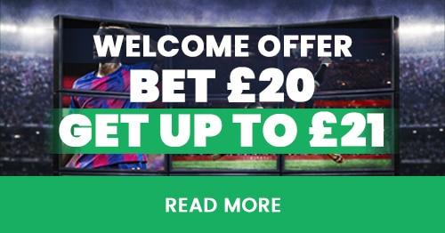 Welcome Sportsbook Bonus. Bet £20, Get Up to £21 in Bonus Bets