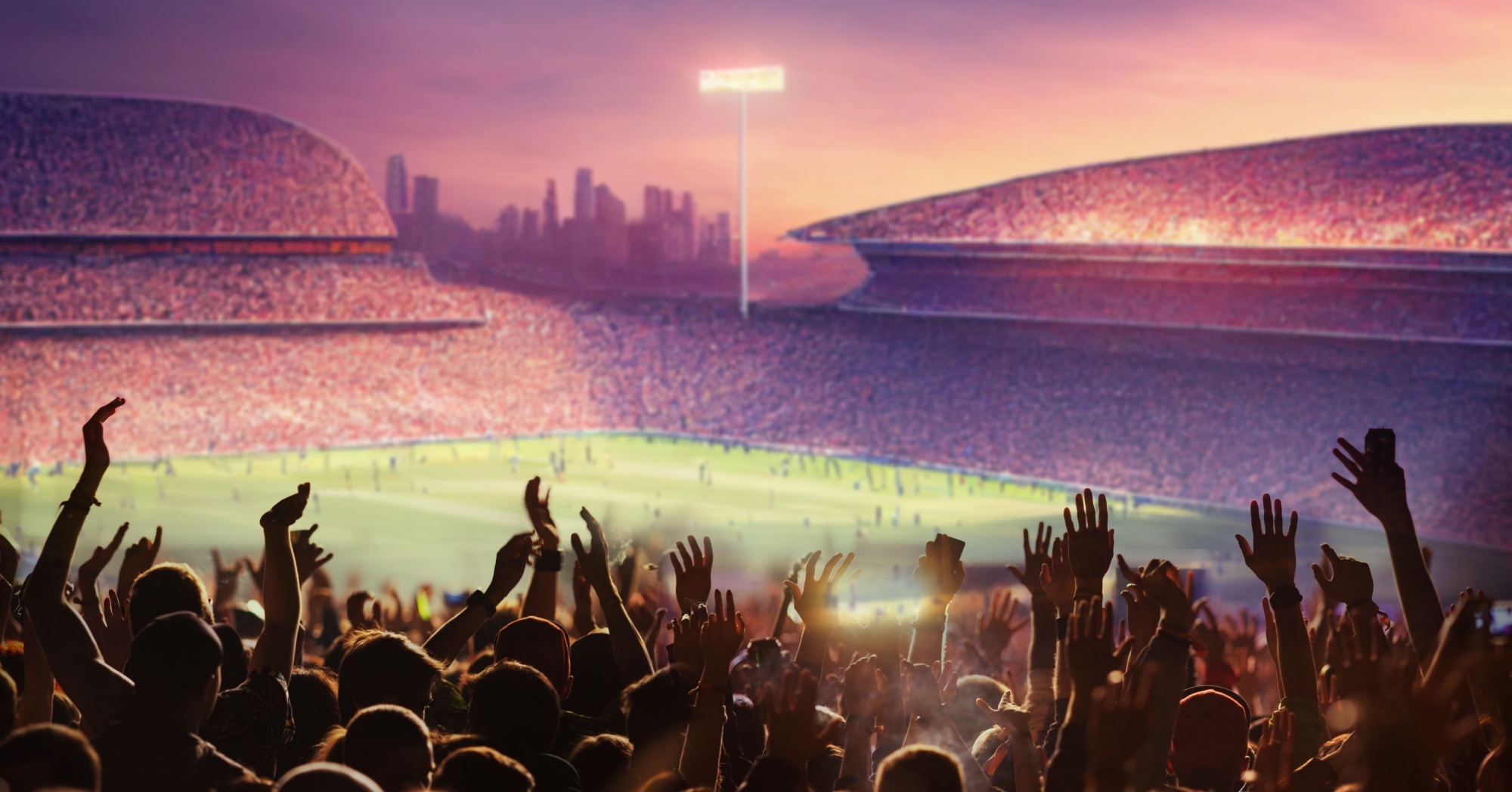 a football stadium full of cheering fans