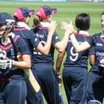 women's national cricket team celebrating