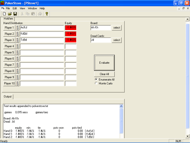 PokerStove poker calculator