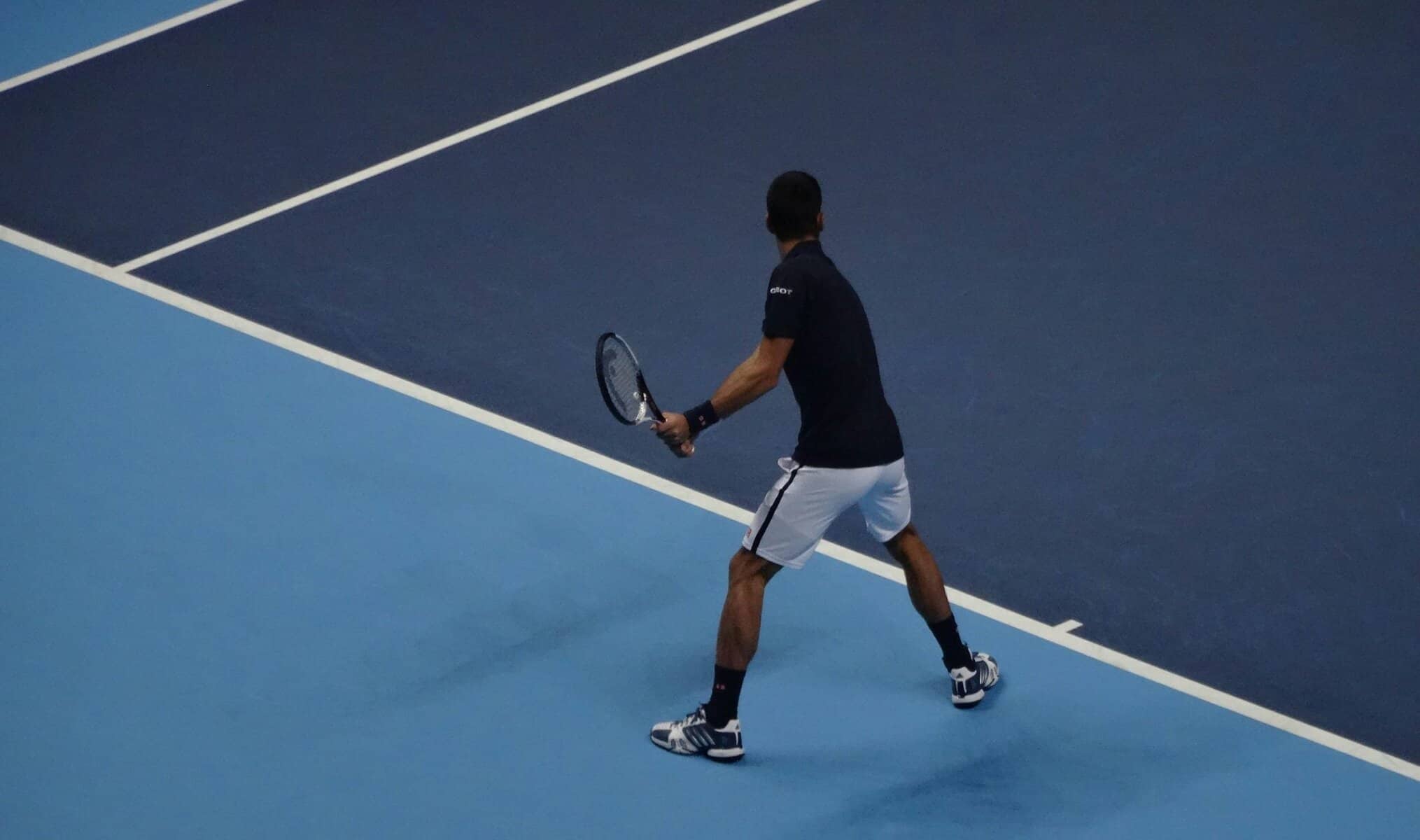 Man preparing to hit the ball 