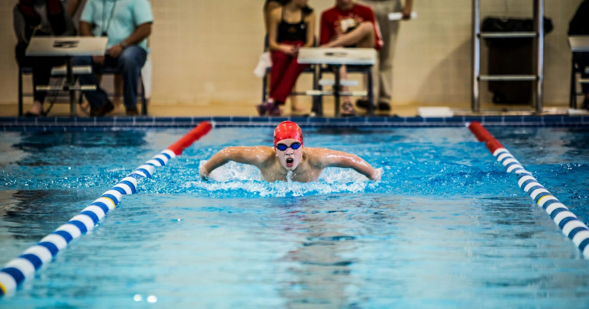 Man swimming in a pool