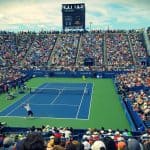 Tennis event filled with people