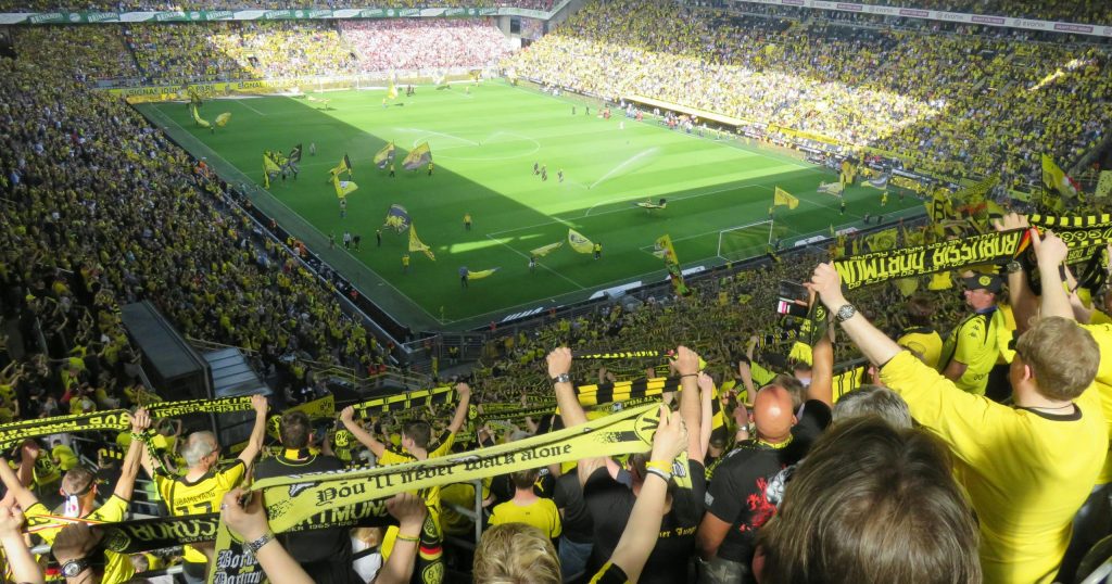Football stadium filled with people