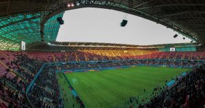 Football stadium filled with people