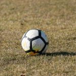 Football ball in the field