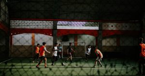 Football players playing football