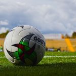 Football ball on the field