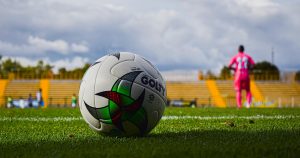 Football ball on the field