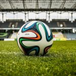Football ball in the field