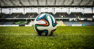 Football ball in the field