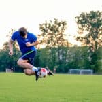 Football player doing tricks