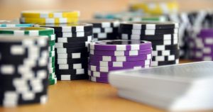 Poker chips on the table