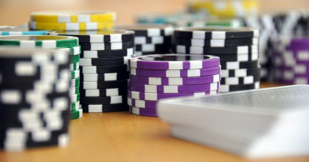 Betting chips on the table