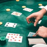 Croupier on the blackjack table