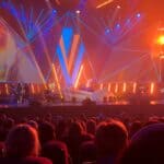 Music performance filled with people