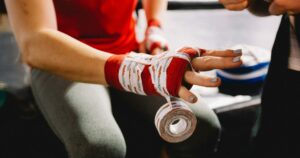 Person preparing for a fight