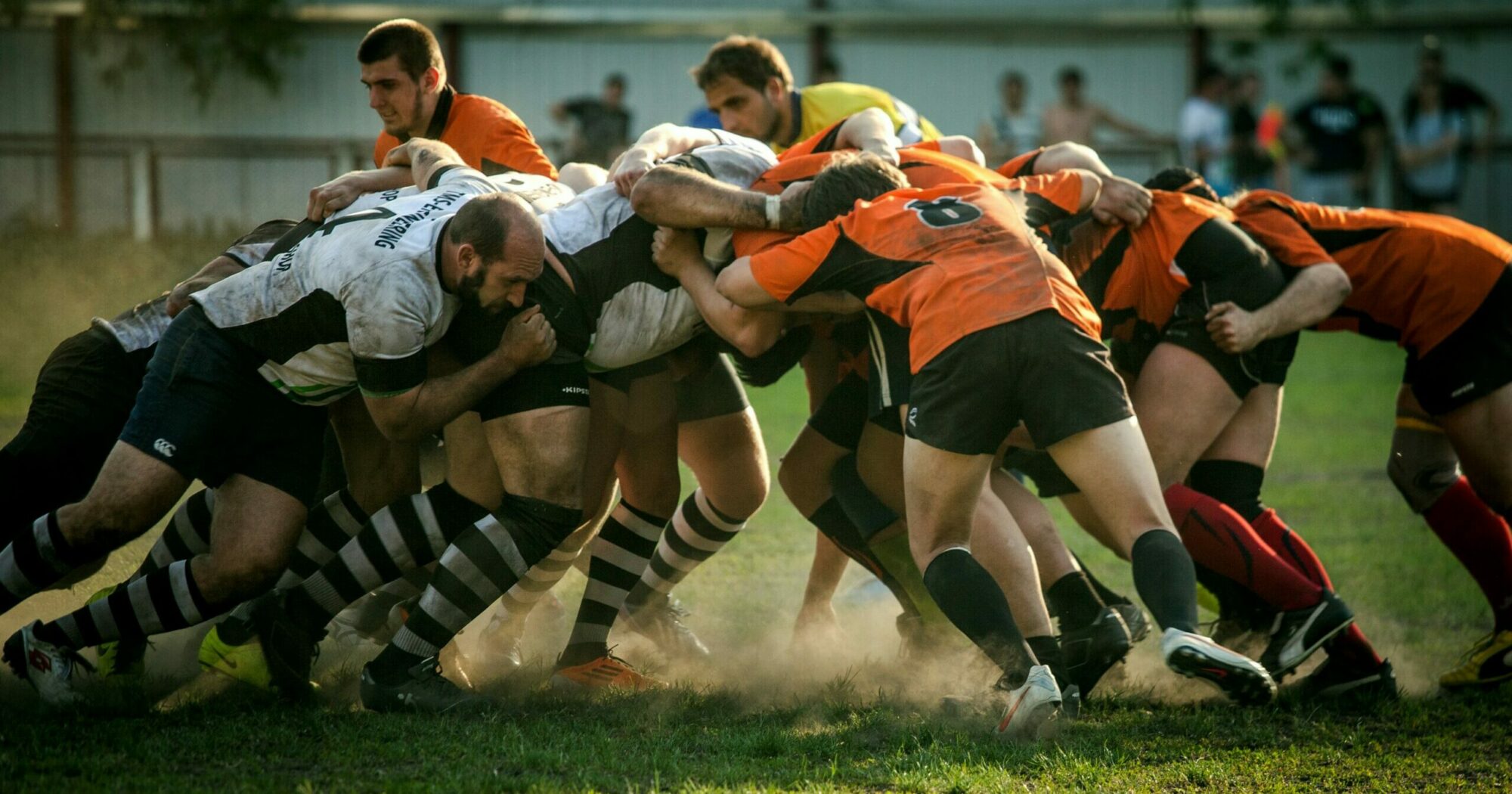 Rugby players on the field