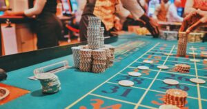 Casino table filled with people