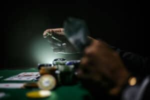 Man playing a game of poker