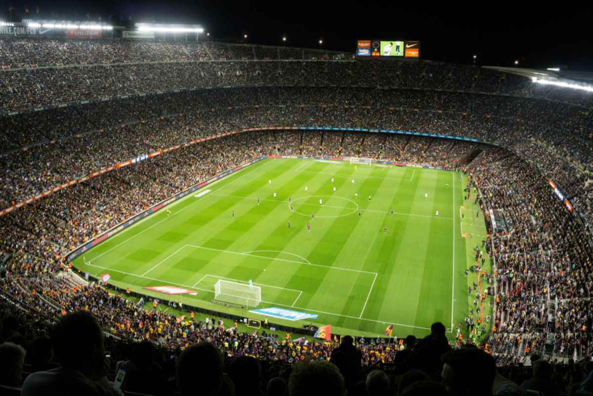 Football stadium filled with people