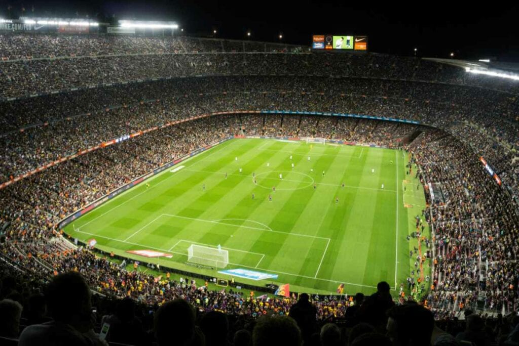 Football stadium filled with people