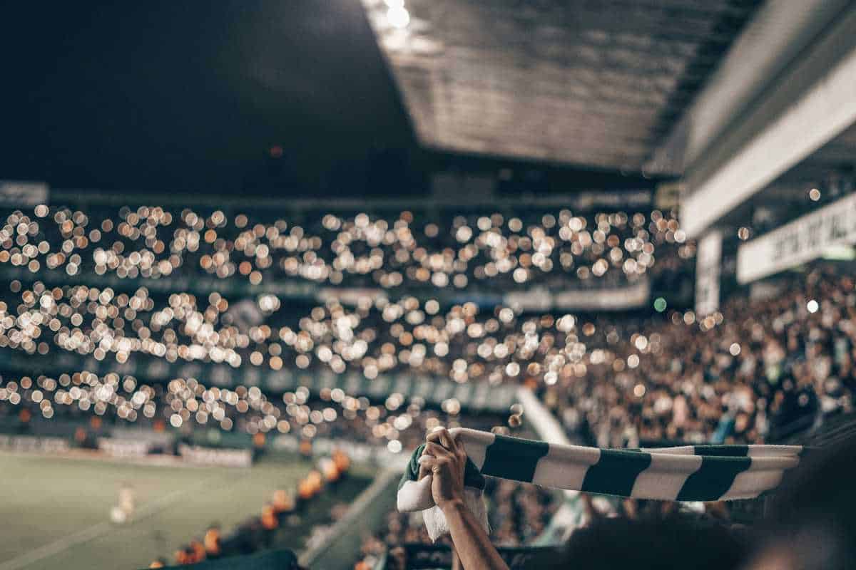 Football stadium filled with people