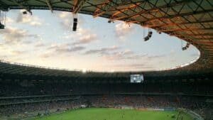 Football stadium filled with people