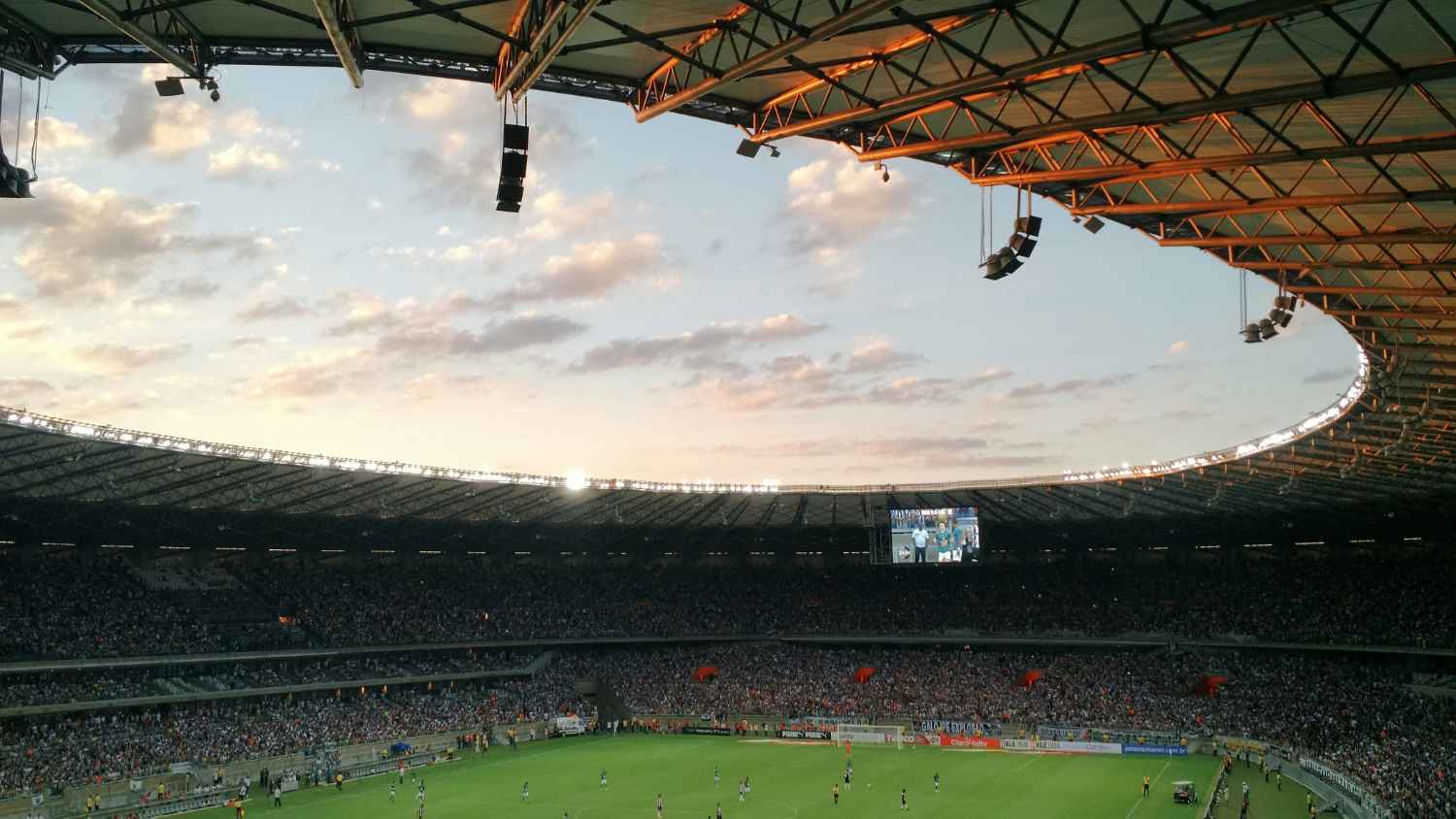 Football stadium filled with people