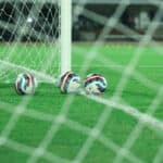Football balls in the net