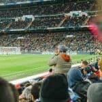 Stadium filled with people for a football match